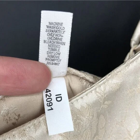 Victoria's Secret Womens Satin Floral Jacquard Cami Crop Top L Beige Going Out - Picture 6 of 8